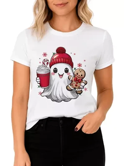 Cute Ghost Christmas T‑Shirt