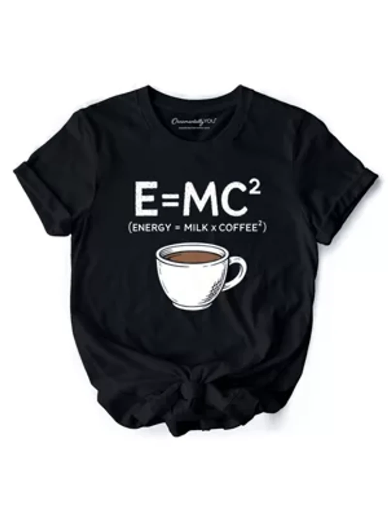 Coffee Equation T‑Shirt, E=MC2 Funny Workday Tee
