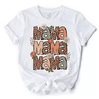 Leopard Mama Floral Retro T-Shirt