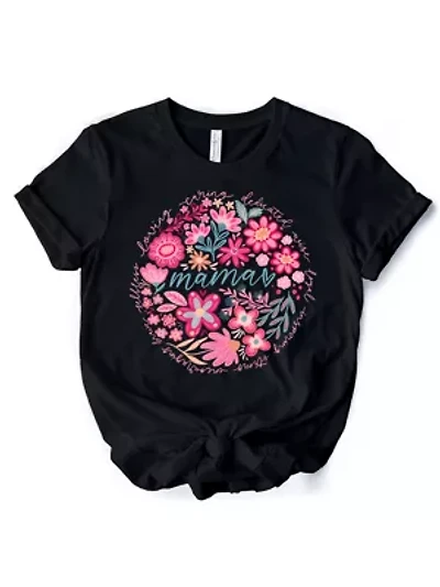 Inspiring Floral Mama Boho Tee for Strong and Loving Mothers