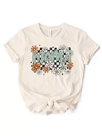 Floral Mama Checkered T-Shirt for Stylish Mothers