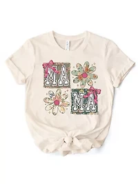 Floral Mama Coquette Boho Tee for Sweet and Stylish Moms