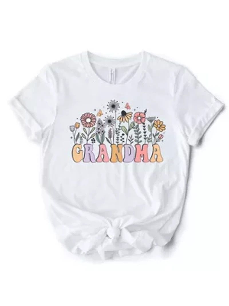 Retro Flowers Grandma T-Shirt for Mothers Day