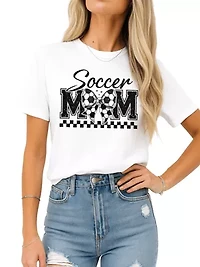 Soccer Mom Coquette Bow Retro T-Shirt for Proud Sports Mothers