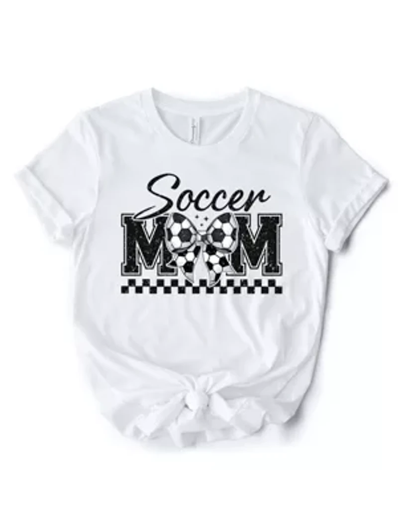 Soccer Mom Coquette Bow Retro T-Shirt for Proud Sports Mothers