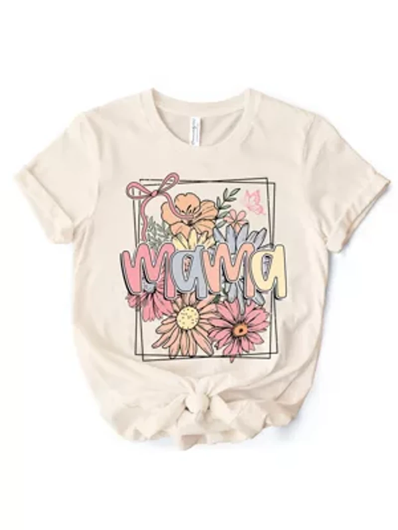 Floral Mama Coquette Bow Pastel T-Shirt