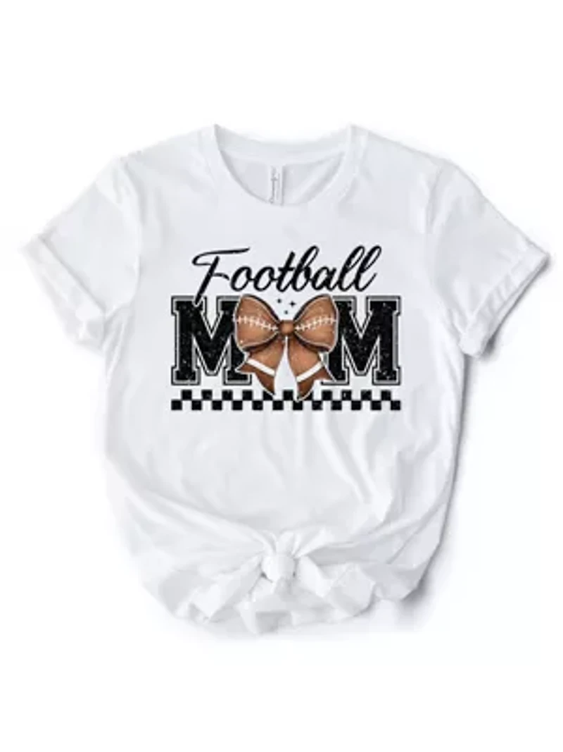 Baseball Mom Coquette Bow Retro T-Shirt For Proud Sports Mothers