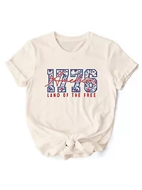 Retro America 1776 Floral Patriotic Tee