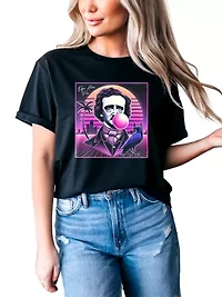 Synthwave 80's Styled Edgar Allan Poe Horror T-Shirt