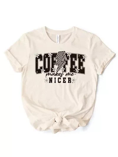 Coffee Makes Me Nicer Retro T-Shirt
