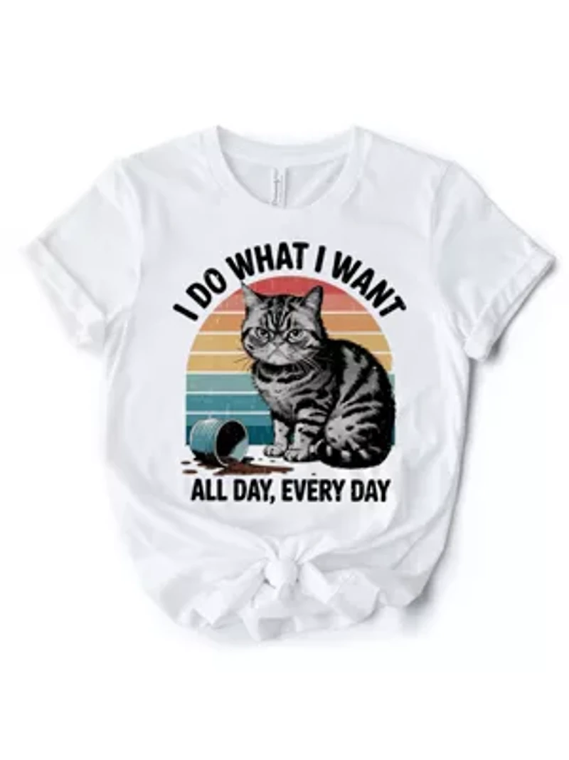 I Do What Want Cat Retro T-Shirt