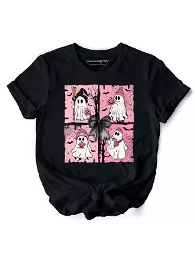 Pink Halloween Ghost T-Shirt