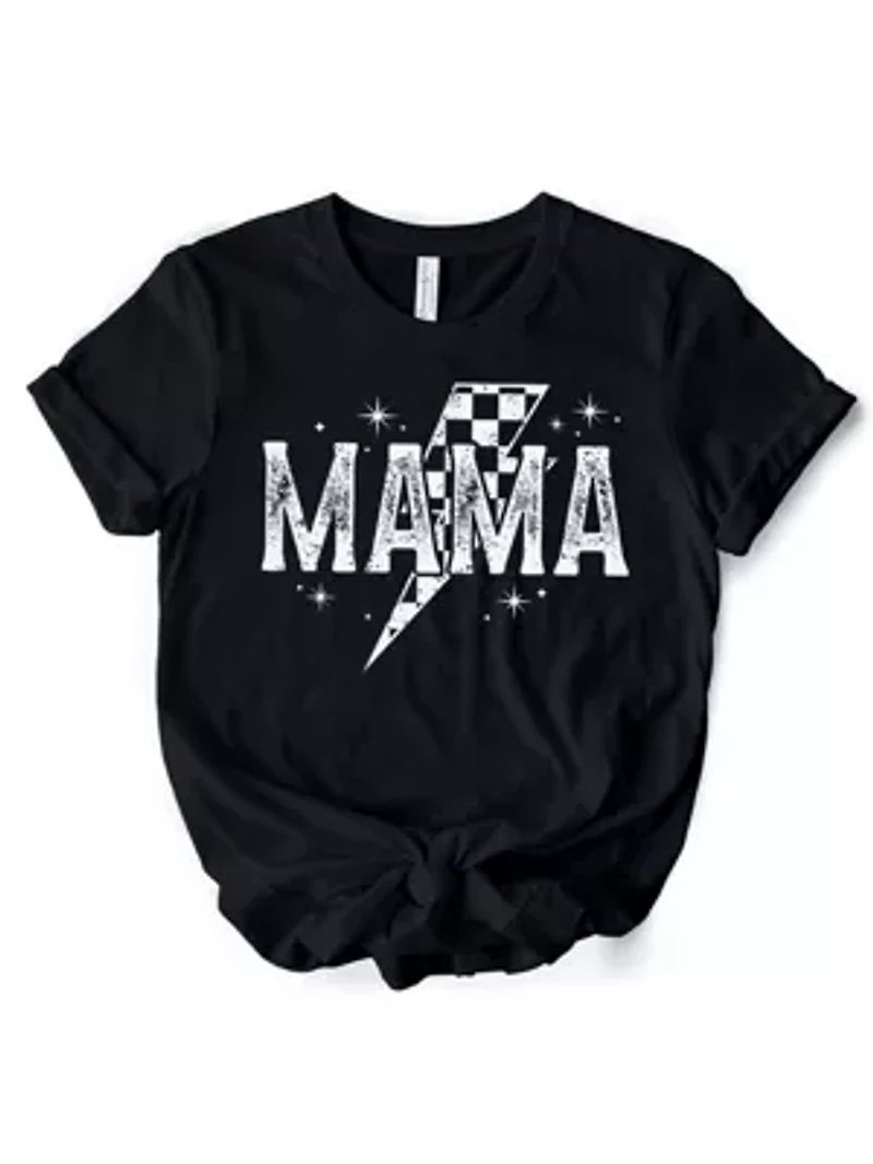 Checkered Lightning Bolt Mama Tee