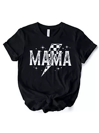 Checkered Lightning Bolt Mama Tee