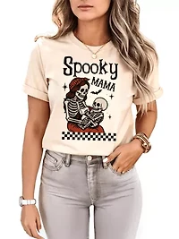 Spooky Mama Skeleton Halloween T-Shirt