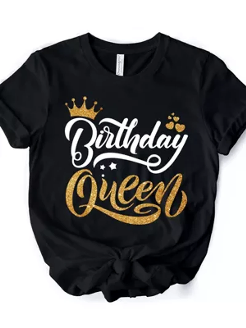 Birthday Queen Glam Party Tee for Stylish Women