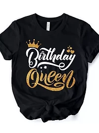 Birthday Queen Glam Party Tee for Stylish Women