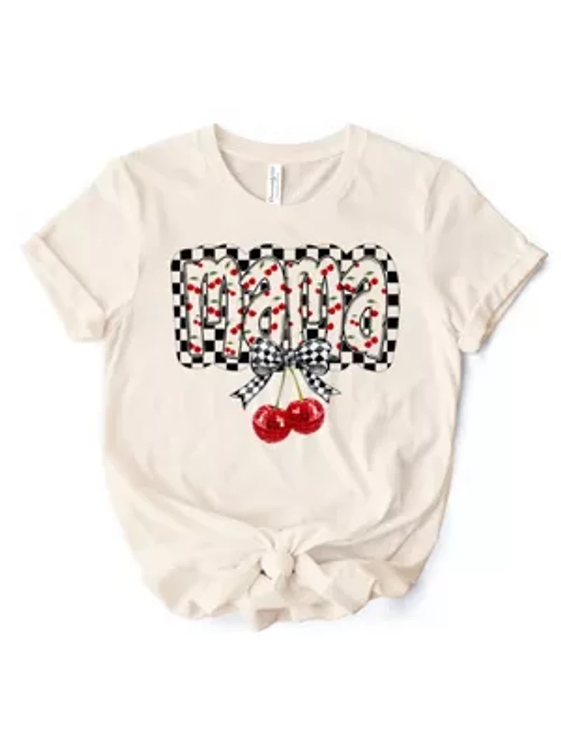 Checkered Cherry Disco Mama T-Shirt