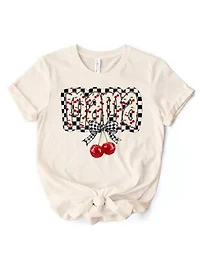 Checkered Cherry Disco Mama T-Shirt