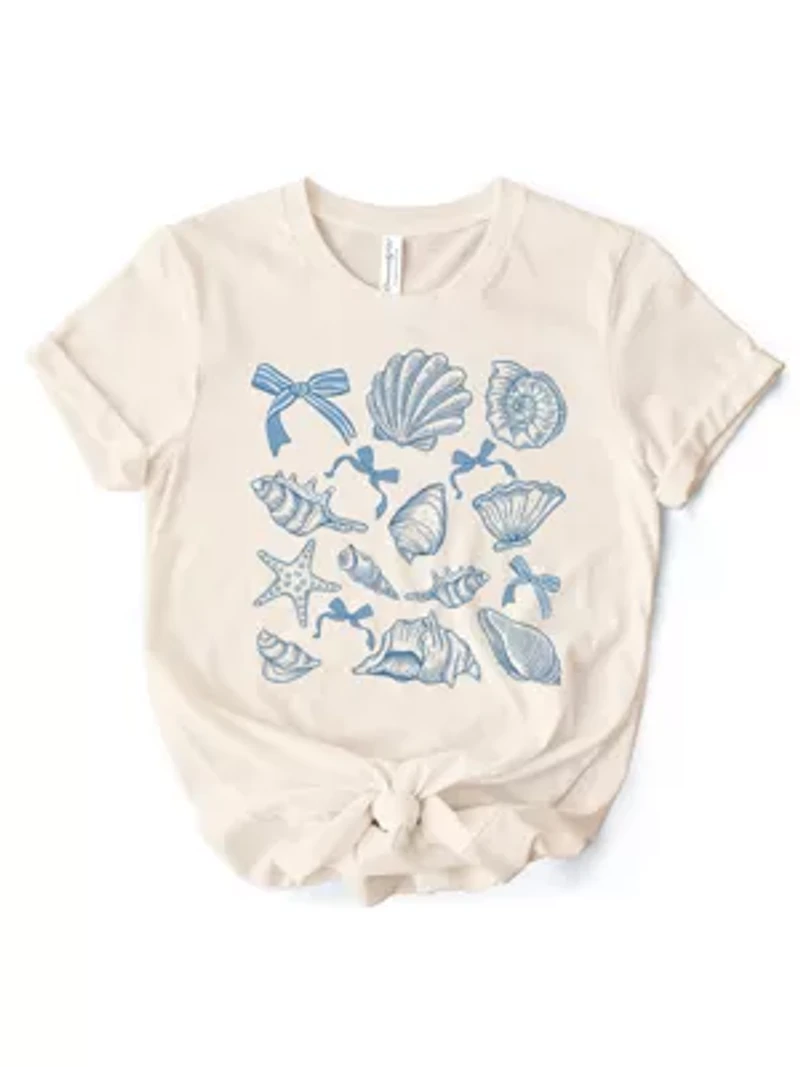 Coquette Seashell Summer Vibe T-Shirt for Ocean Lovers