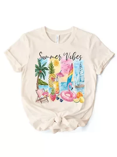 Summer Vibes Vacation Beach Tee