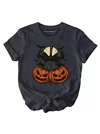 Pumpkin Cherries Coquette Bow T-Shirt