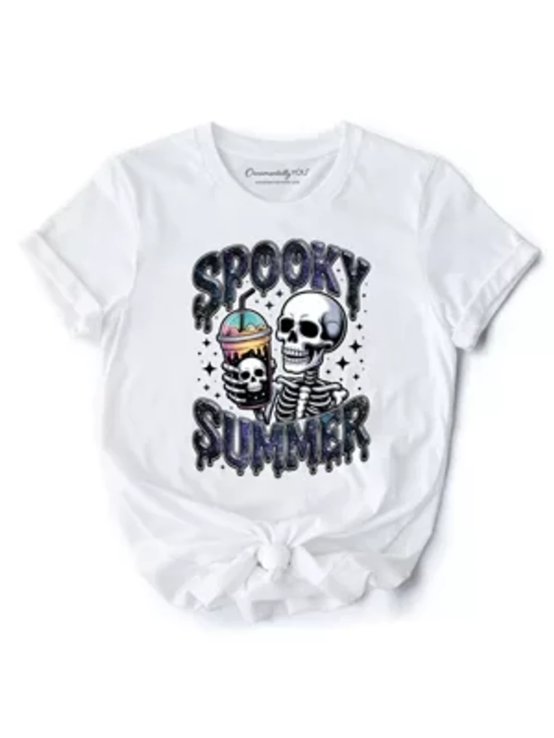 Spooky Summer Skeleton T-Shirt, Snarky Halloween Tee