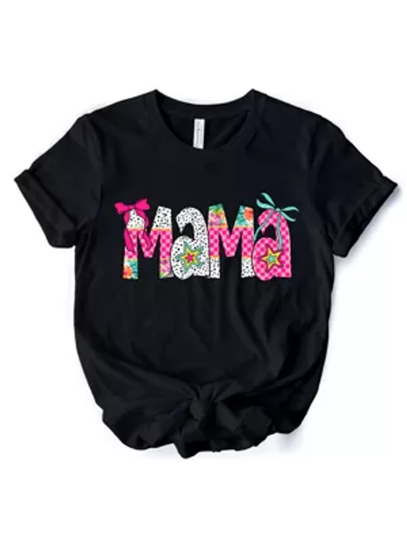Preppy Pink Mama Coquette T-Shirt for Trendy Moms