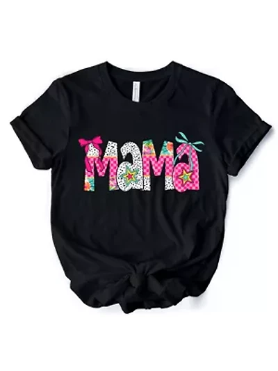 Preppy Pink Mama Coquette T-Shirt for Trendy Moms