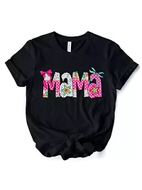 Preppy Pink Mama Coquette T-Shirt for Trendy Moms