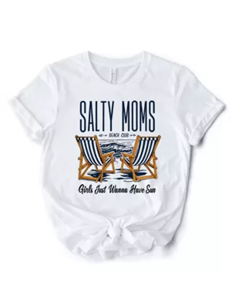 Salty Moms Beach Club T-Shirt for Cool Summer Mothers