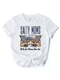Salty Moms Beach Club T-Shirt for Cool Summer Mothers