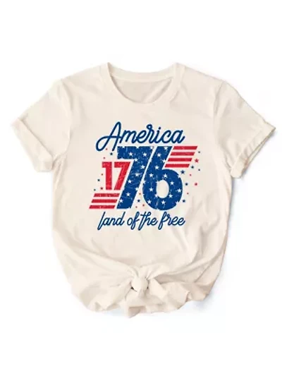 America 1776 Land of the Free 4th July Tee