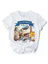 California State Themes and Landmarks Tee for History Travel Lovers