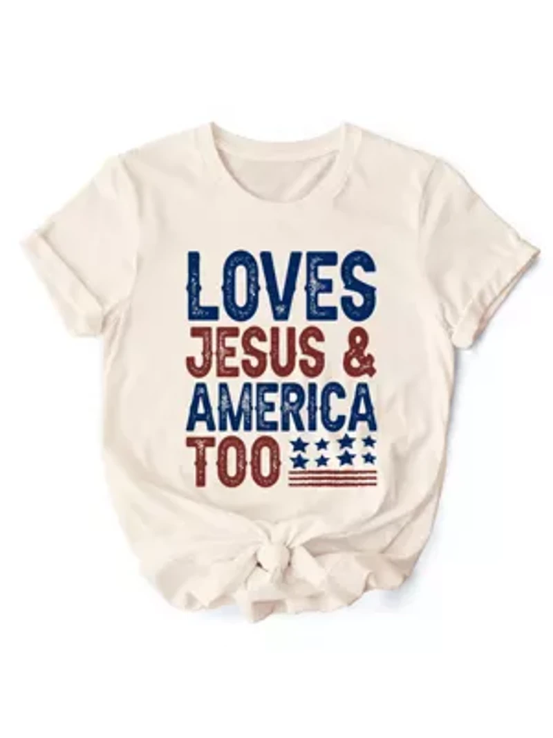 Loves Jesus and America Too Tee