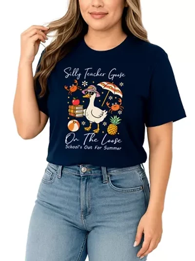 Last Day Teacher Goose Tee for Fun and Quirky Educators