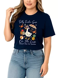 Last Day Teacher Goose Tee for Fun and Quirky Educators