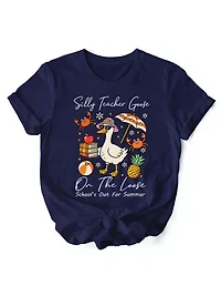 Last Day Teacher Goose Tee for Fun and Quirky Educators