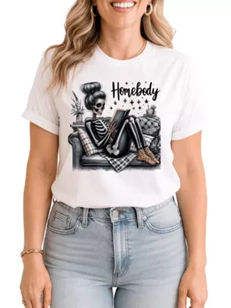 Homebody Reading Tee for Introvert Women