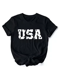USA Block Letters Tee for Independence Day