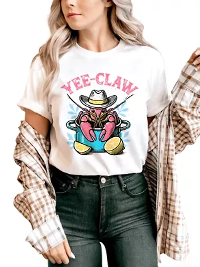 Crawfish Yee-Claw Western Cowboy Tee