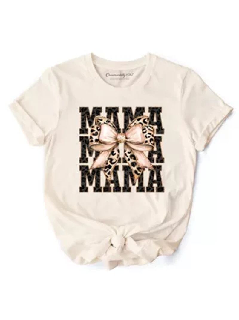 Leopard Mama Tee for Glam and Trendy Mothers