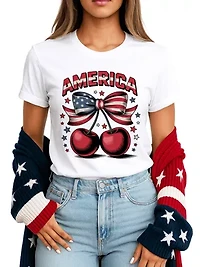 America Coquette Cherries 4th of July Tee