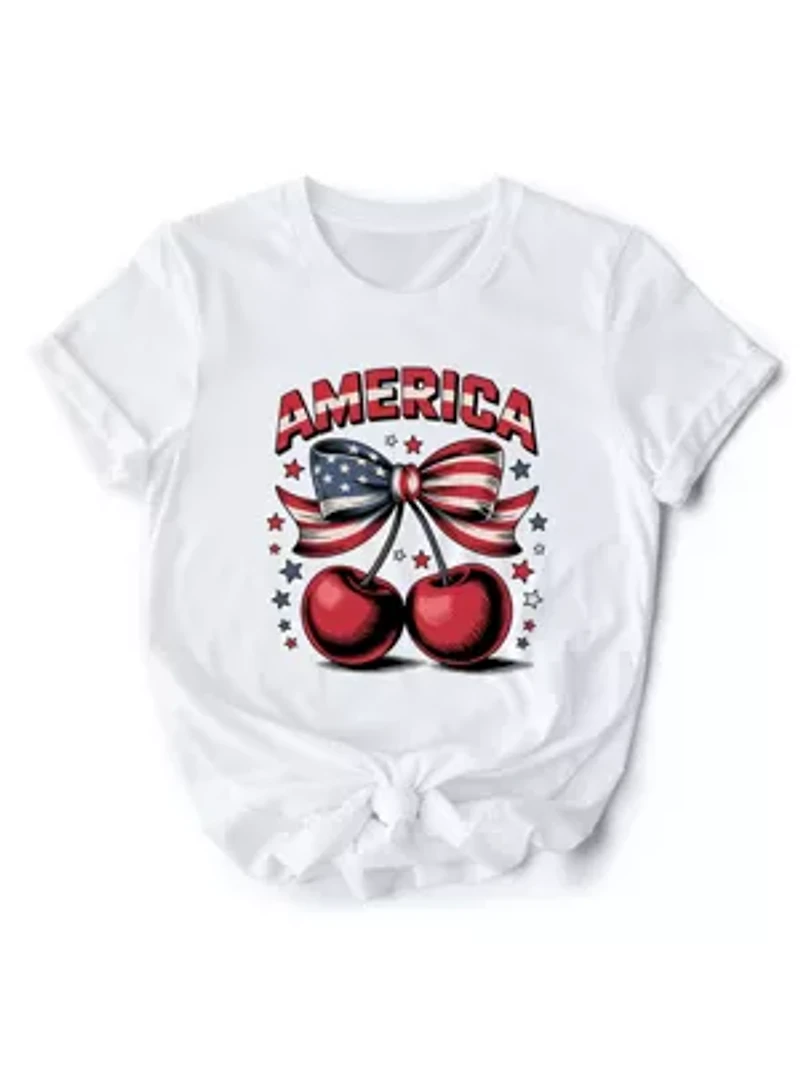America Coquette Cherries 4th of July Tee