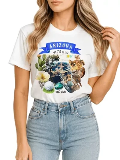 Arizona State Themes and Landmarks Tee for History Travel Lovers