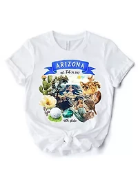 Arizona State Themes and Landmarks Tee for History Travel Lovers