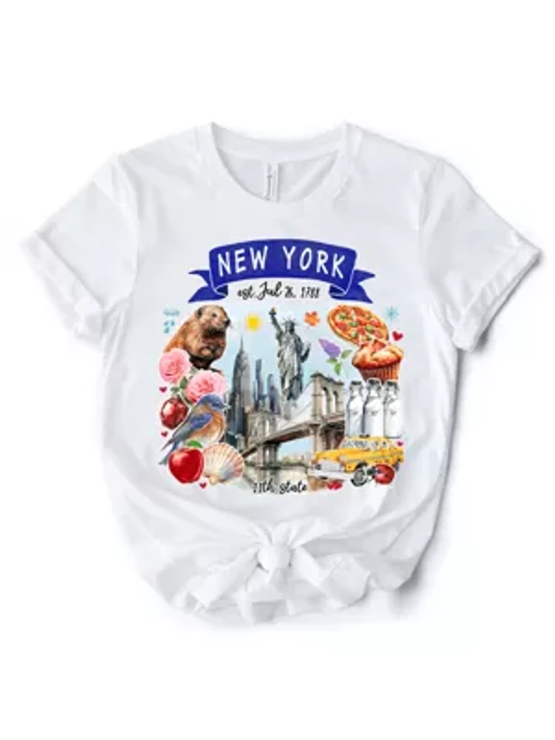 New York State Themes and Landmarks Tee for History Travel Lovers