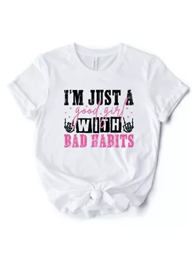 Good Girl with Bad Habits Tee for Rebellious Women