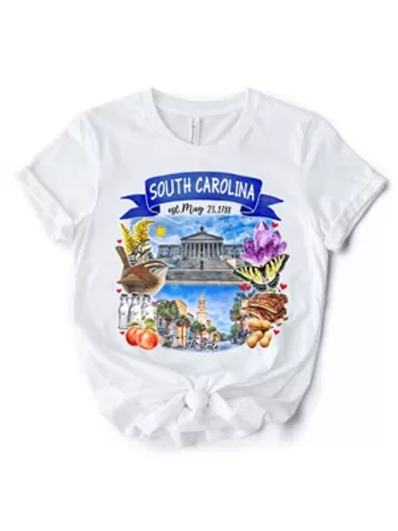 South Carolina State Themes and Landmarks Tee for History Travel Lovers