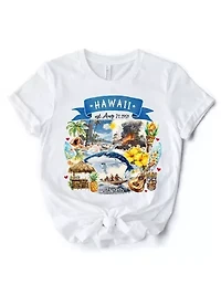 Artistic Hawaii State Themes and Landmarks Tee
